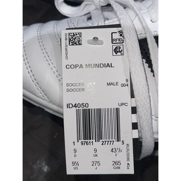New Men’s Sz 9.5 Adidas Copa Mundial FG Soccer Cleats Germany White Black ID4050 - Picture 7 of 8